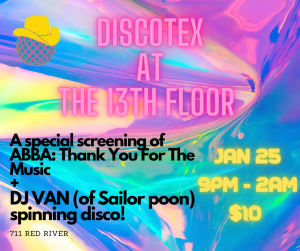 Screening of ABBA: Thank You For The Music, Disco Tex, DJ Van (Sailor Poon)
