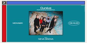 Cursive performing Domestica w/ Neva Dinova at Mohawk 5/12
